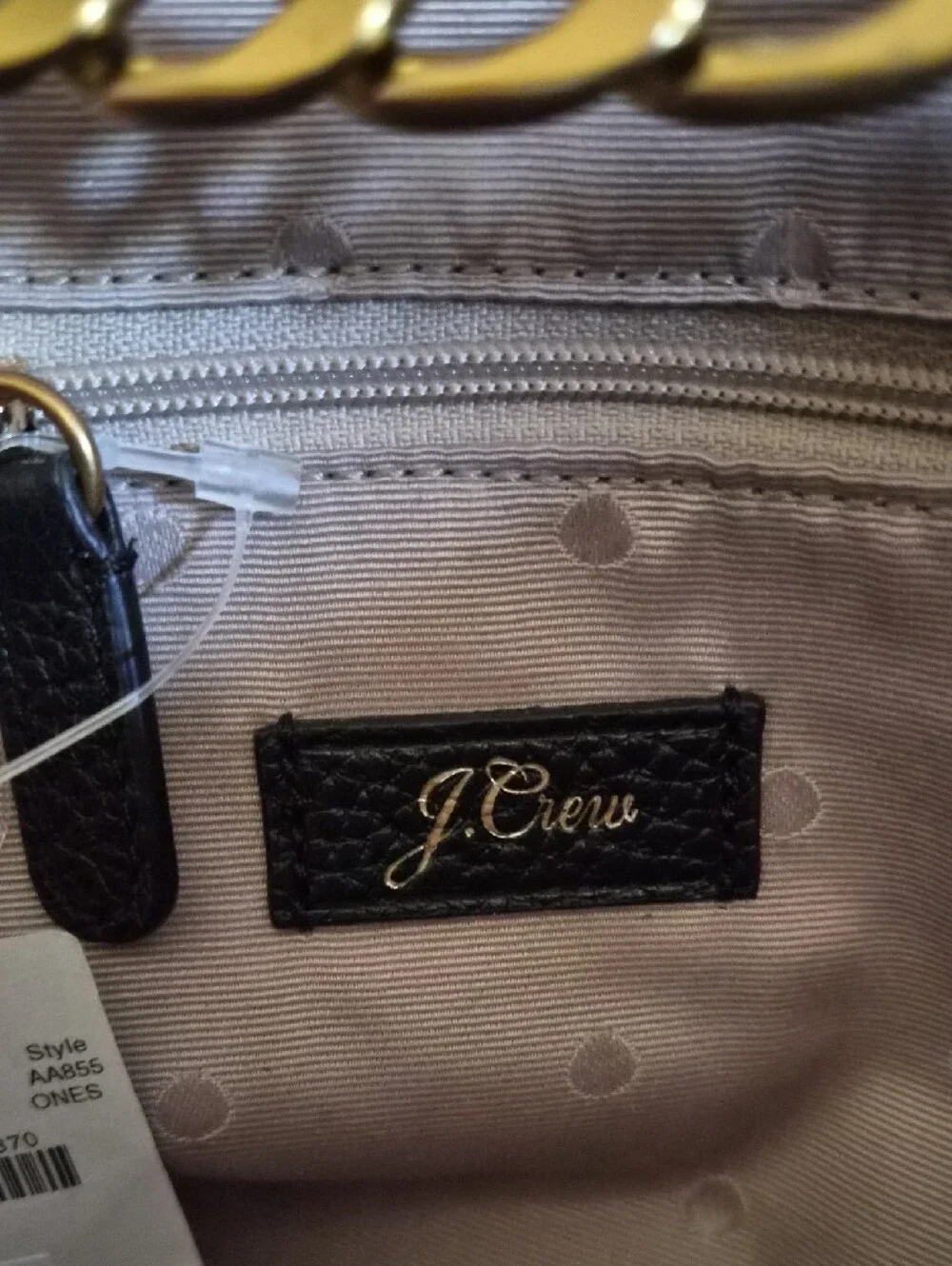 NWT J. Crew Leopard-Print Shoulder Bag with Black Trim and Gold Chain
